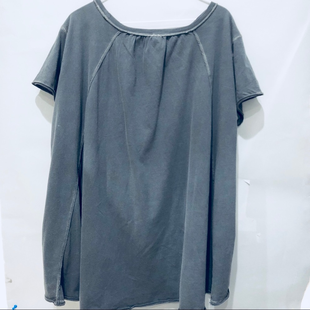 FREE PEOPLE Little Gem Knit Tee Grey NWT - Picture 5 of 8